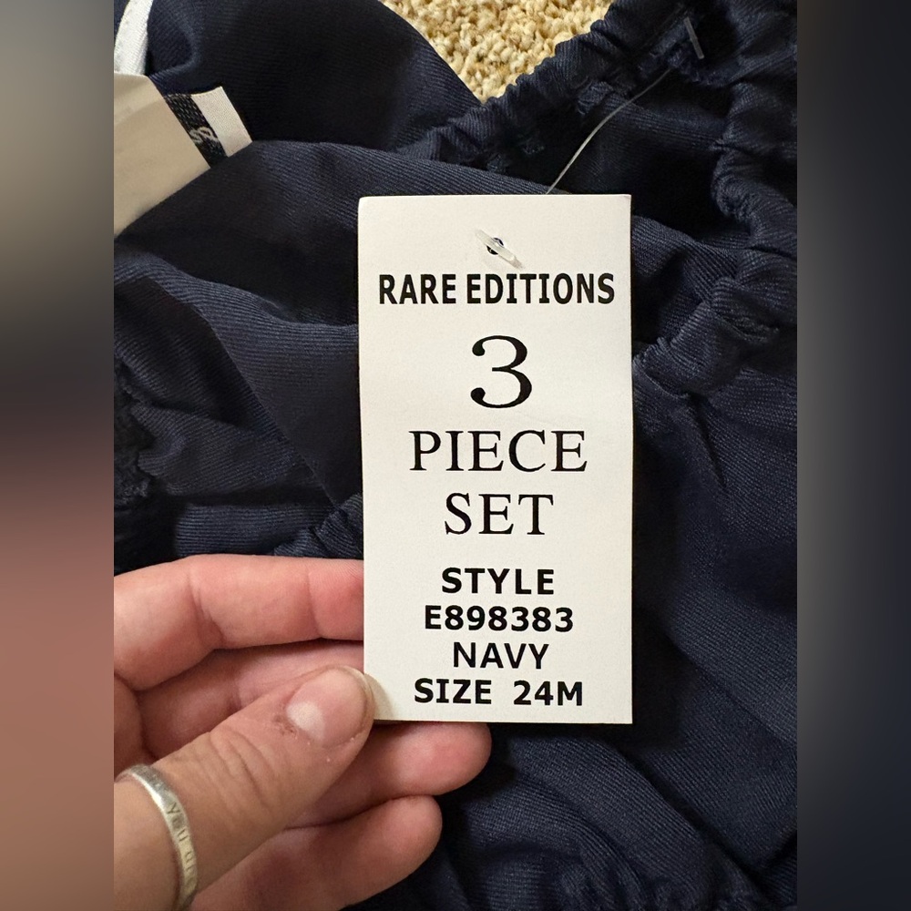 Rare Editions Navy Sailor Dress 3 Piece Set Baby Girls 24M NWT - Picture 4 of 7